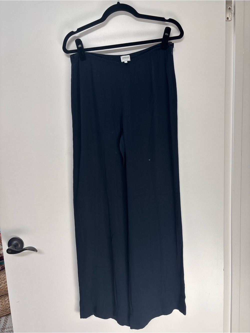 Armani Collezioni Navy Wide-Leg Trousers